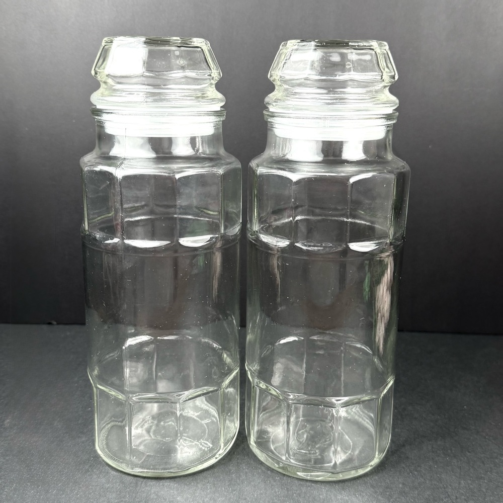 Vintage Planters Mr. Peanut Glass Jars With Lids 1978 Anchor Hocking - Set Of 2 - Picture 1 of 10